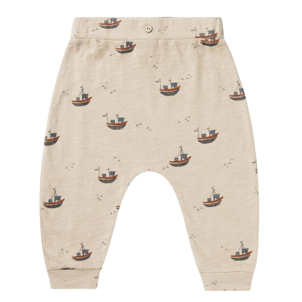 Rylee + Cru Slouch Pant, Tugboats, Size 3-6 months